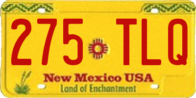 NM license plate 275TLQ