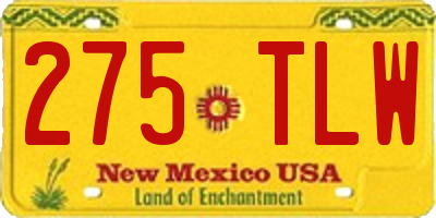 NM license plate 275TLW