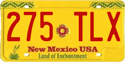 NM license plate 275TLX