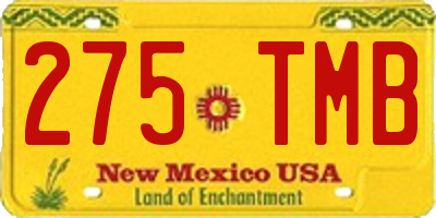 NM license plate 275TMB