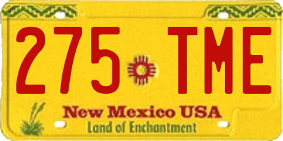 NM license plate 275TME