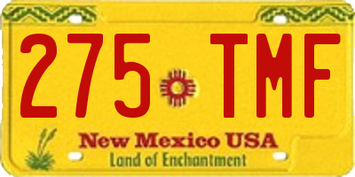 NM license plate 275TMF