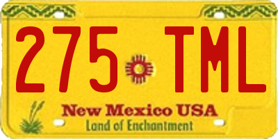 NM license plate 275TML