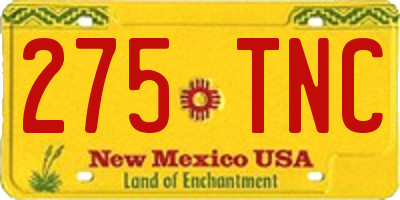 NM license plate 275TNC