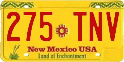 NM license plate 275TNV