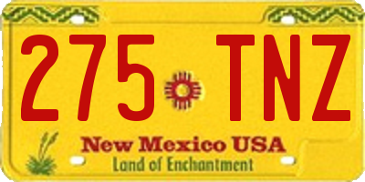 NM license plate 275TNZ