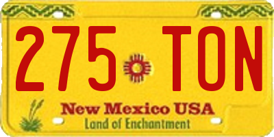 NM license plate 275TON
