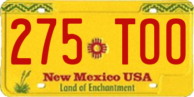 NM license plate 275TOO