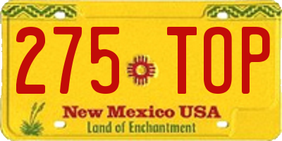 NM license plate 275TOP