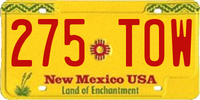 NM license plate 275TOW