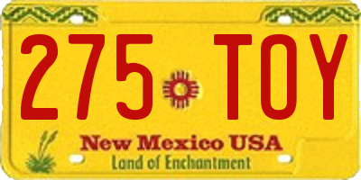 NM license plate 275TOY