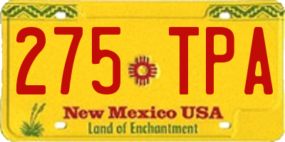 NM license plate 275TPA