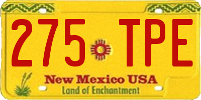 NM license plate 275TPE