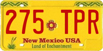 NM license plate 275TPR