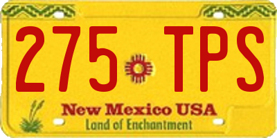 NM license plate 275TPS