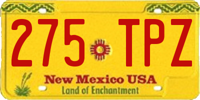 NM license plate 275TPZ