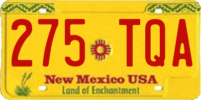 NM license plate 275TQA
