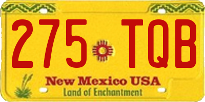 NM license plate 275TQB
