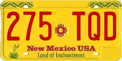 NM license plate 275TQD