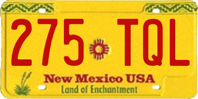 NM license plate 275TQL