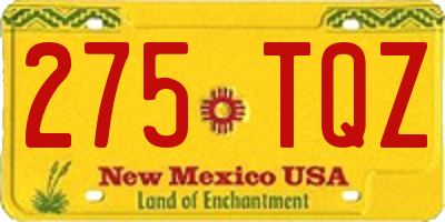 NM license plate 275TQZ