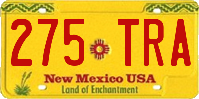 NM license plate 275TRA