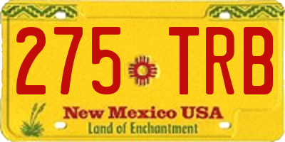 NM license plate 275TRB