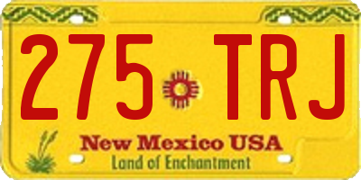 NM license plate 275TRJ