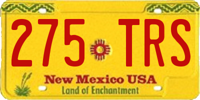 NM license plate 275TRS