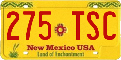 NM license plate 275TSC