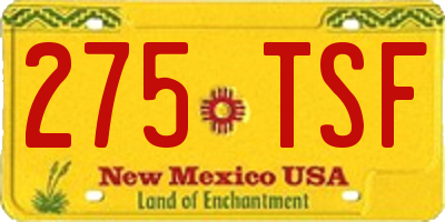 NM license plate 275TSF