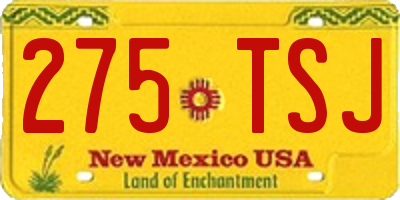 NM license plate 275TSJ