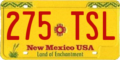 NM license plate 275TSL