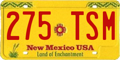 NM license plate 275TSM