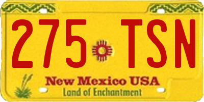 NM license plate 275TSN