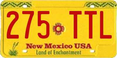 NM license plate 275TTL