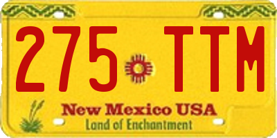 NM license plate 275TTM