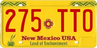 NM license plate 275TTO