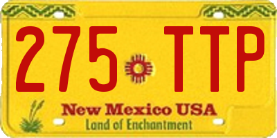 NM license plate 275TTP