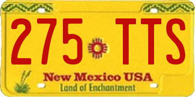 NM license plate 275TTS