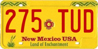 NM license plate 275TUD