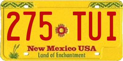 NM license plate 275TUI