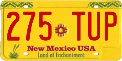 NM license plate 275TUP