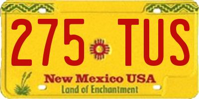 NM license plate 275TUS
