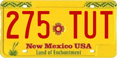 NM license plate 275TUT