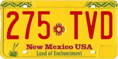 NM license plate 275TVD
