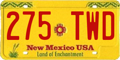 NM license plate 275TWD