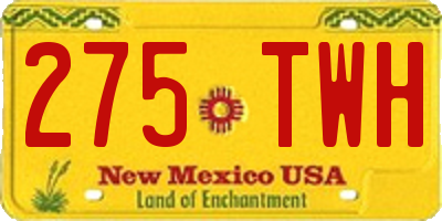 NM license plate 275TWH