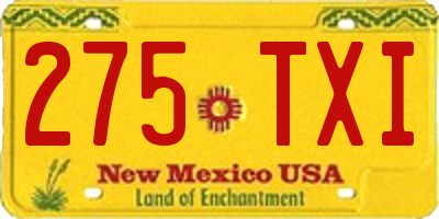 NM license plate 275TXI