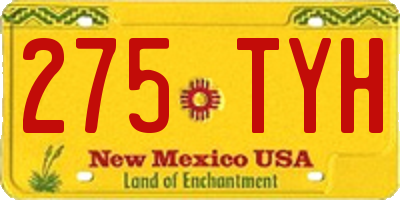 NM license plate 275TYH